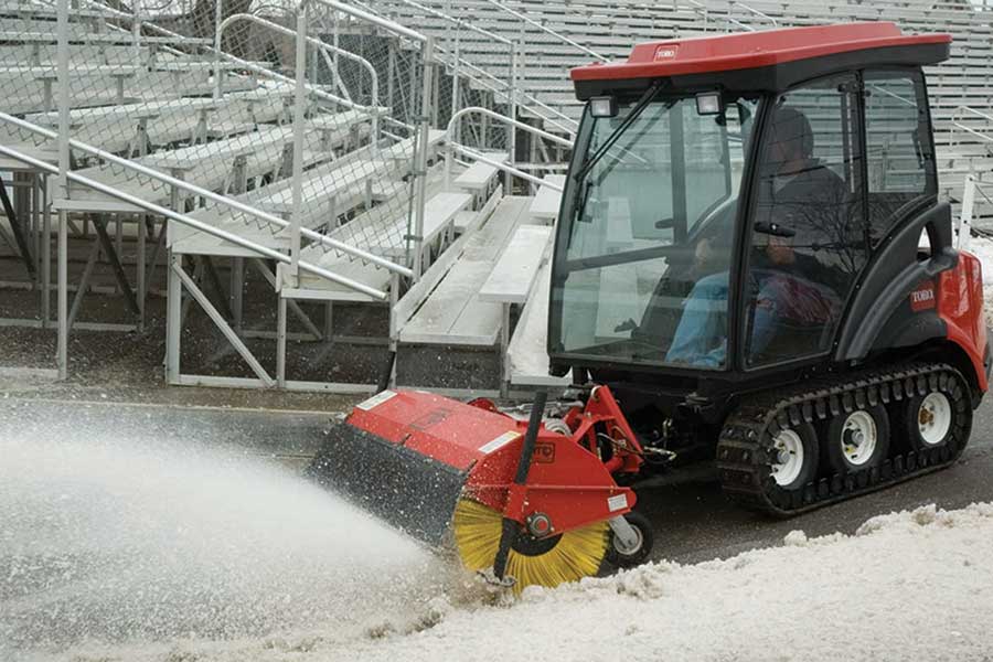 MCT mechanically driven rotary broom for commercial turf applications