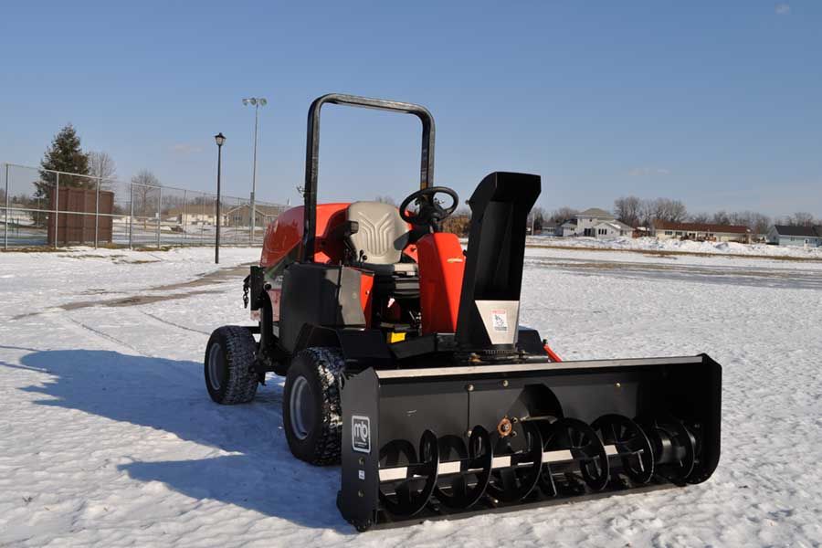 MD-SNB hydraulically driven rotary broom for commercial turf mowers